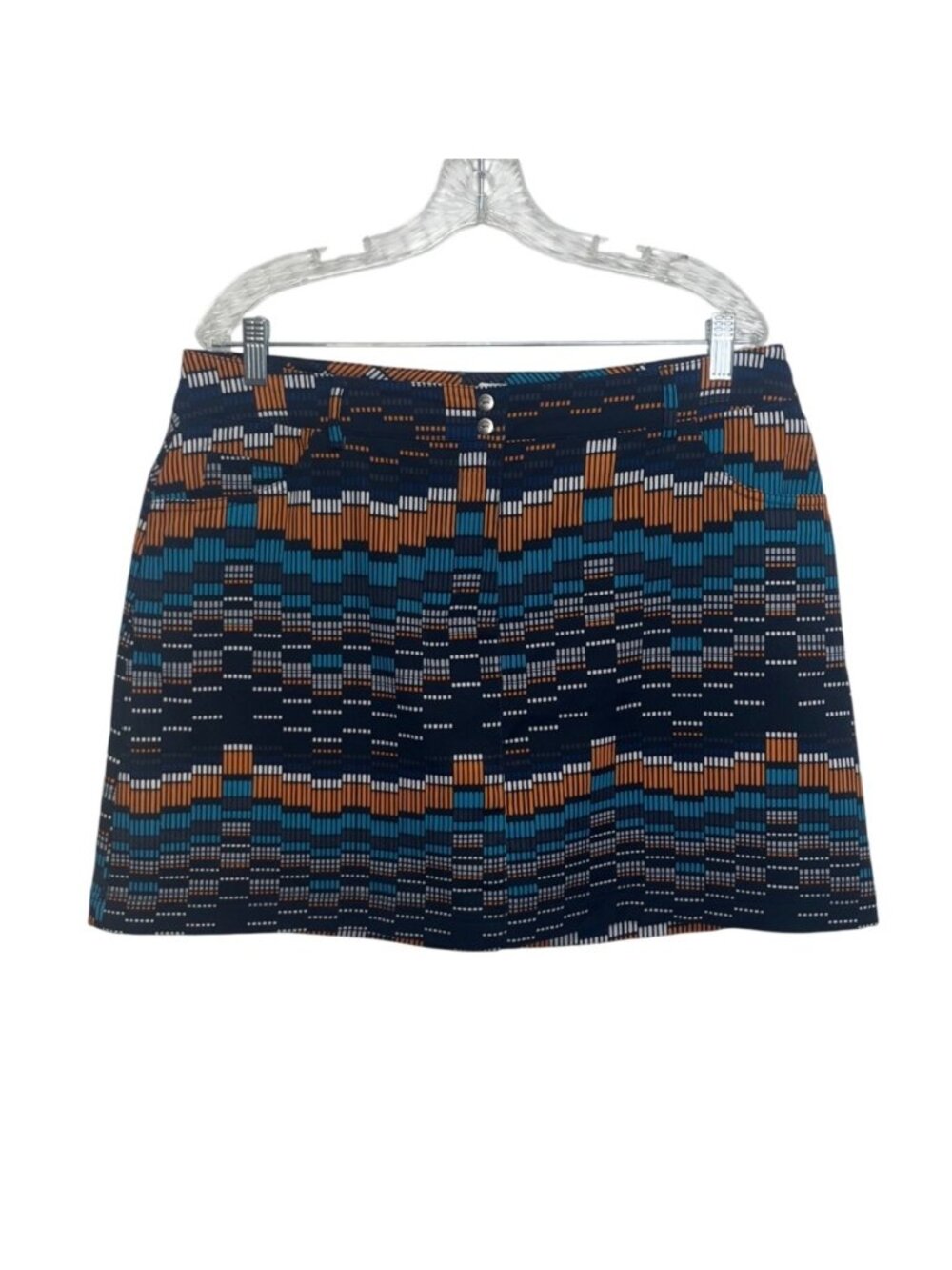 Slazenger Geometric Print Golf Skort Skirt Size 12 Blue Orange